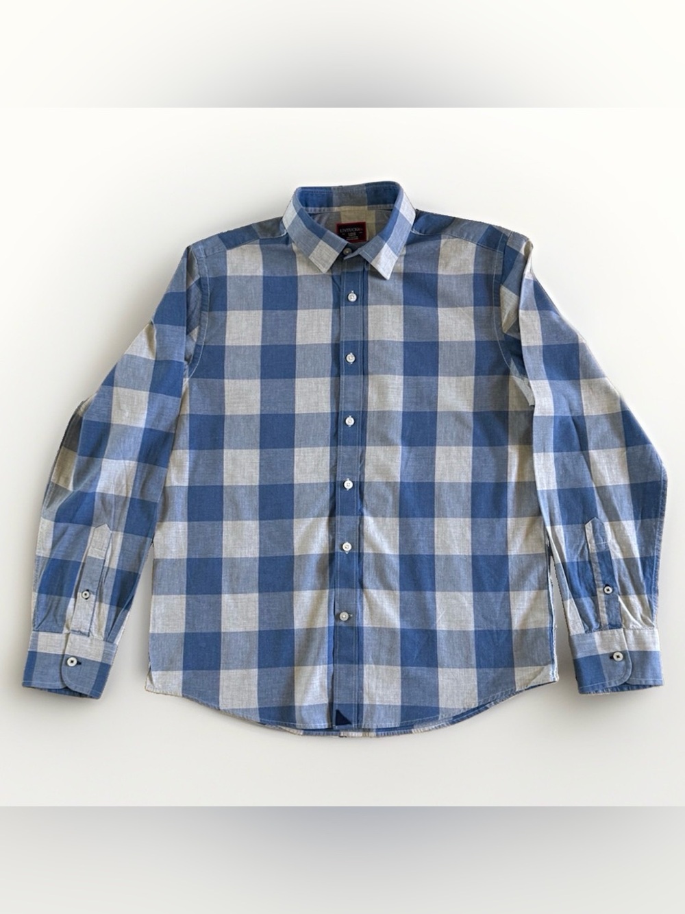 UNTUCKit Men’s Large Slim Fit Blue Plaid Long Sleeve Shirt